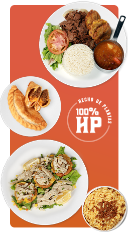 100% HP plant-based food collage